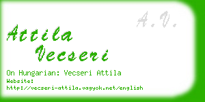 attila vecseri business card